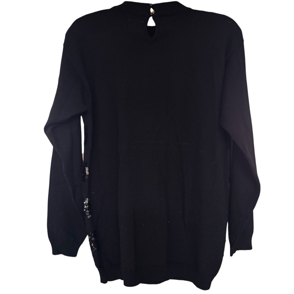 Kinei Black Sparkly Sequined Wool Sweater Medium - Picture 4 of 15